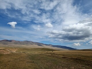 landscape with mountains and clouds