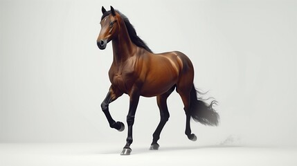 Obraz premium A beautiful image of a horse isolated on a plain white background. horse on a white background