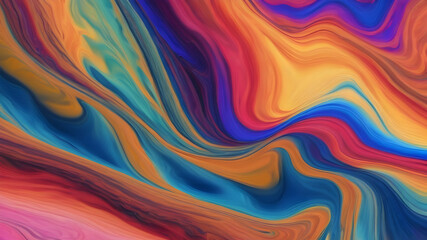 Abstract Multicolored Psychedelic Liquefied Background. Fluid Colorful Texture in Digital Art