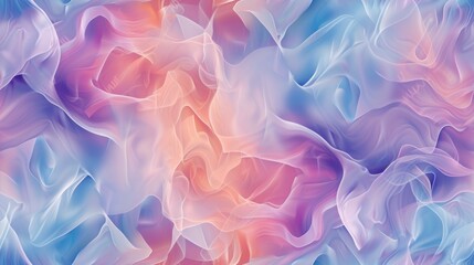  an abstract painting of blue, pink, and orange swirls on a blue, pink, and purple background with a red center in the middle of the center.