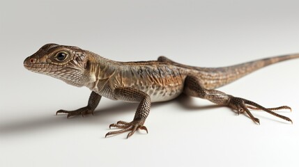 Fototapeta premium A beautiful image of a lizard isolated on a plain white background. close up of a lizard