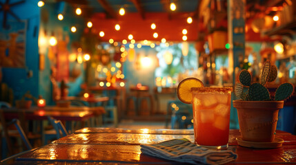 Happy Cinco de Mayo Greeting card. Paper Fan, Funny Pinata, Cocktail Margarita, Cactus in paper cut style. Origami Sombrero hat. Mexico, Carnival.