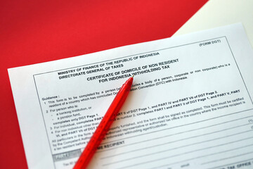 Indonesian tax form DGT certificate of domicile of non resident for indonesia withholding tax with...