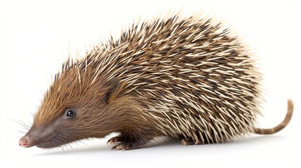 Obraz premium A beautiful image of a Porcupine isolated on a plain white background. hedgehog on a white background