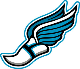 track and field team winged foot for school, college or league sports