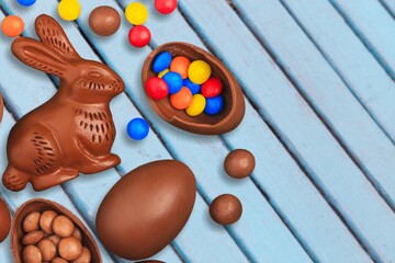 Happy Easter  traditional chocolate bunny