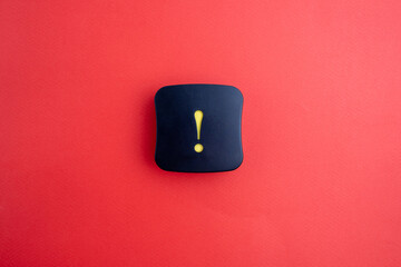 Exclamation mark icon on a colored background. Sign for attention or caution, danger warning sign

