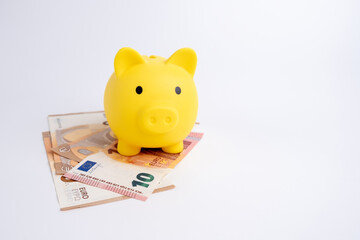 Piggy bank concept for savings, accounting, bank and business account. Small piggy bank for money...