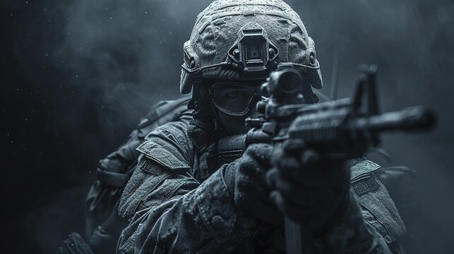 rangers during the military operation. anti terrorism military concept.