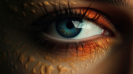 Eyes without a face, lighting and shadows against surreal and abstract backdrops background Ai Generative