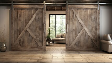 Fototapeta na wymiar modern sliding barn doors