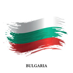 Grunge flag of Bulgaria, brush stroke vector
