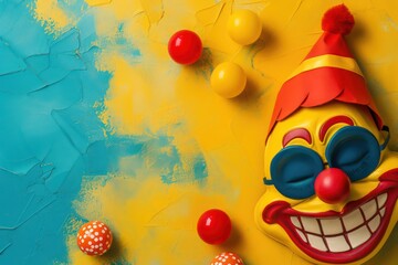 Background for April Fools' Day. April first. Copy space for design