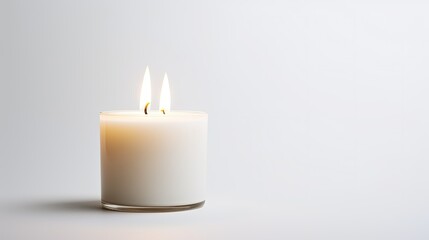 Fototapeta na wymiar light candle white background