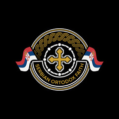 Serbian Orthodox faith. Illustration of a logo design for the Serbian Orthodox faith. - 734257125