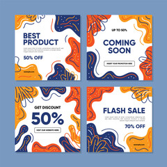 Obraz premium Sale template collection for promotion sale. Editable banner for social media post, web and internet. 
