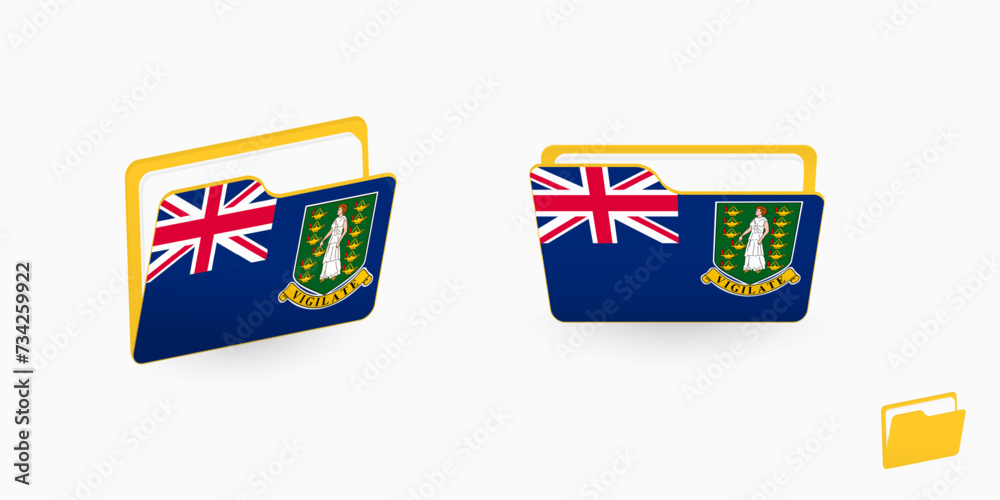 Wall mural british virgin islands flag on two type of folder icon.