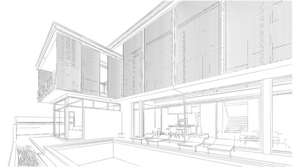 house building architectural 3d illustration