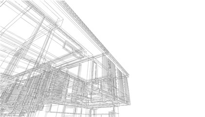 house building architectural 3d illustration