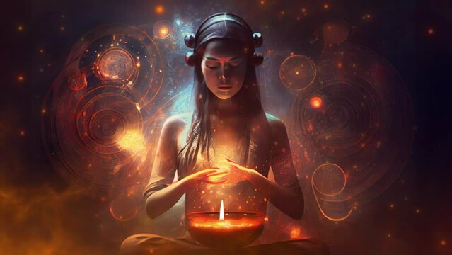 Celestial Candlelight Yoga: Harmonizing Soul and Cosmos through Meditation and Sound Healing        generative Ai   