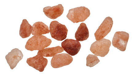 Pile of white and pink Himalayan salt
