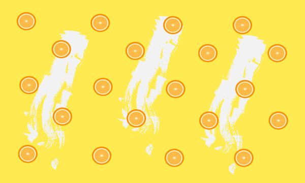 Orange pattern with white brush strokes and full of lots of artistic color. Vector illustration