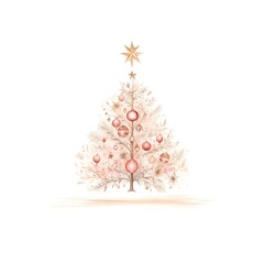drawing of a Christmas tree on a white background. - 734264760