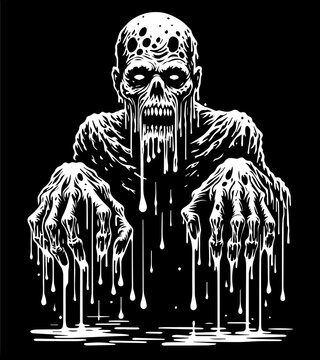 recommend clip art: Scary Creepy Zombie Vintage Style