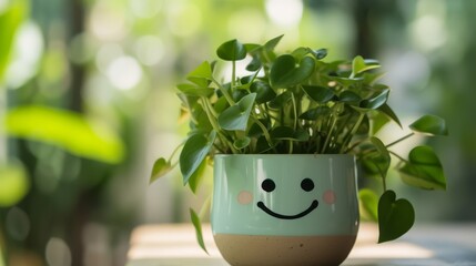 a happy plant in a pot 