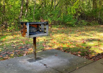 Classic built in grill at a shelter or pavilion in a county park