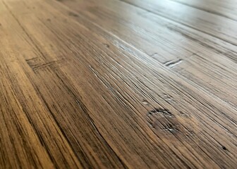 Running grain of a knotty pine table top