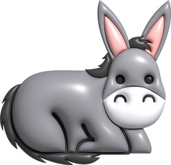 Donkey Cute 3D Illustration