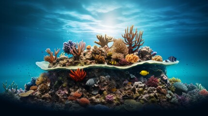 How ocean acidification affects marine life generative ai - obrazy, fototapety, plakaty