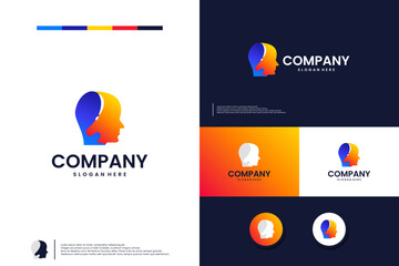 artificial intelligence logo ,human face ,logo design inspiration.