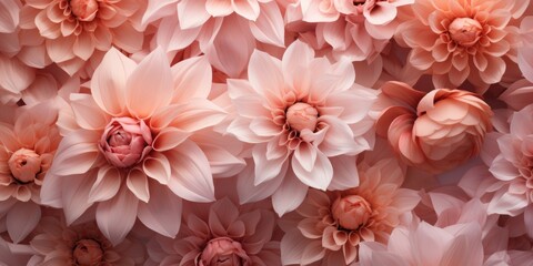 Background of beautiful flowers in peach color. Color of the year 2024. Generative AI