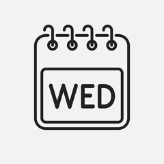 Template icon page calendar, day of week Wednesday