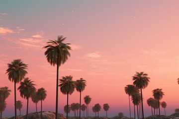 Obraz premium Lonely Single palm tree on uninhabited island. Paradise azure beach with exotic coconut tree. Generate ai