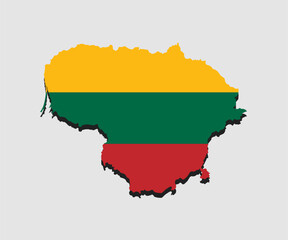Vector map Lithuania made flag, Europe country