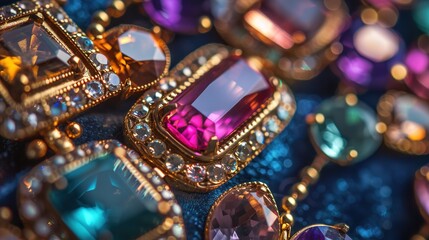 Bold and vibrant, Art Deco jewelry sparkles on luxurious velvet