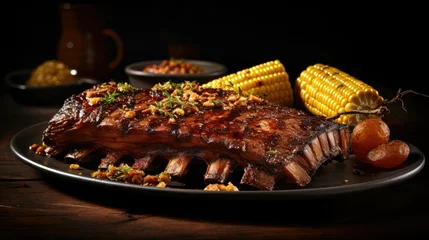 Foto op Plexiglas grilled ribs and © PikePicture