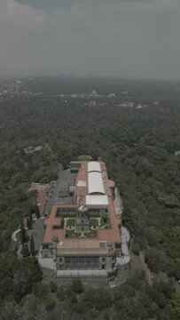 Vertical video of the skyscrapers of Mexico City, aerial video of the skyscrapers of Mexico, Chapultepec forest.