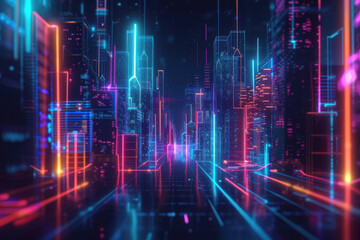 digital artwork of a futuristic cityscape