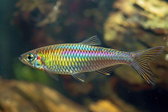 dazzling Rainbowfish, known for its iridescent scales and slender body