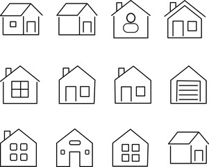 House icons set. Home icon collection. Real estate. houses symbols for apps and websites . Vector illustation