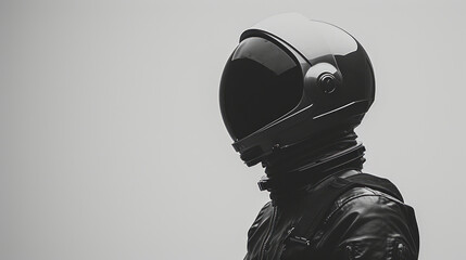 Black and White Portrait of Astronaut.
