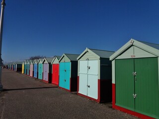 Naklejka premium beach huts at the beach