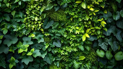 Herb wall, plant wall, natural green wallpaper and background generative ai - obrazy, fototapety, plakaty