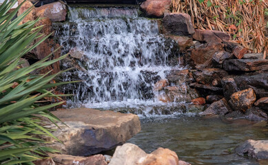 water flowing over rocks