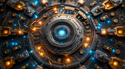 Fototapeta premium Quantum computing chip