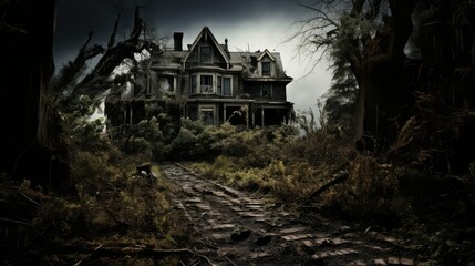 Fototapeta na wymiar dark horror house